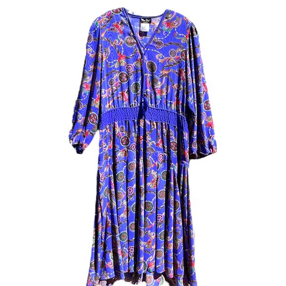 Diane Freis Original 80s Georgette Pattern Maxi Dress Large Extra Large - Picture 9 of 10